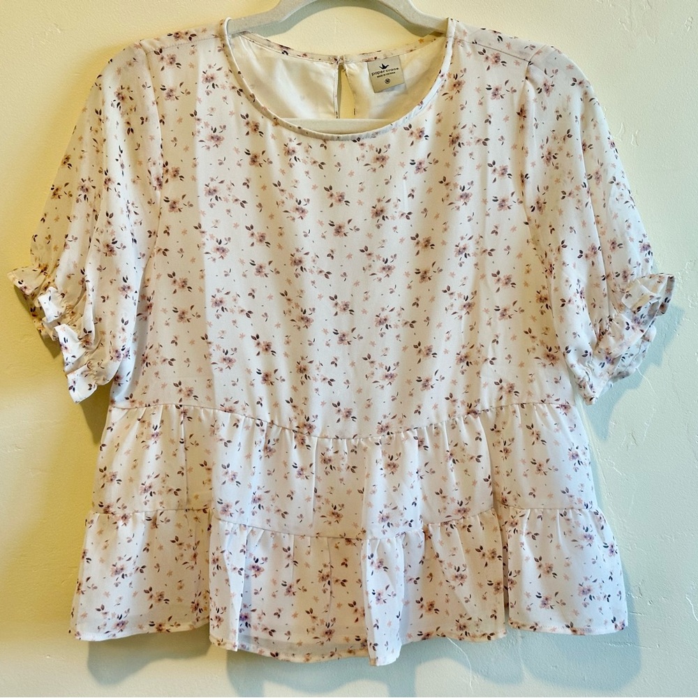 Paper Crane Floral Blouse - Cream and Pink
